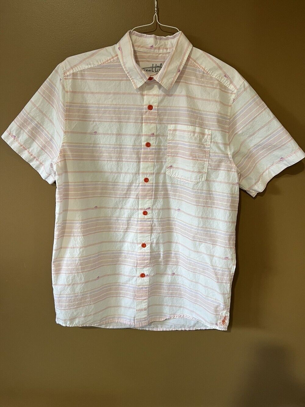 REEL LIFE Shirt Men’s Size L Short Sleeve Fishing Button Up